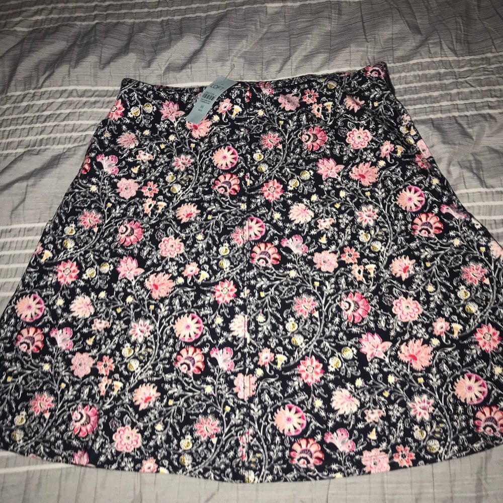 Loft nwt XS petite floral swing skirt